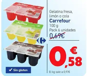 Carrefour Gelatina fresca, limón o cola carrefour oferta