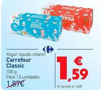 Carrefour Yogur líquido infantil carrefour classic oferta