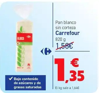 Carrefour Pan blanco sin corteza carrefour oferta
