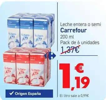 Carrefour Leche entera o semi carrefour oferta