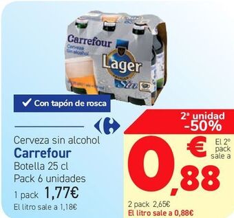 Carrefour Cerveza sin alcohol carrefour oferta
