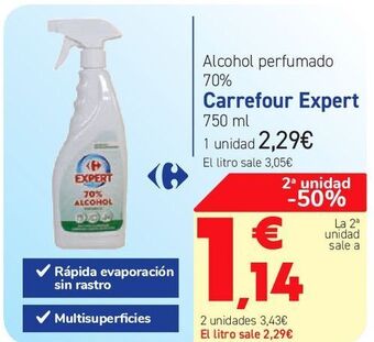Carrefour Alcohol perfumado 70% carrefour expert oferta
