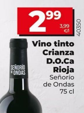 Maxi Dia Vino tinto crianza doca rioja señorío de ondas 75cl oferta