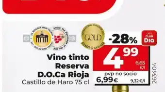 Maxi Dia Vino tinto reserva do ca rioja castillo de haro 75cl oferta