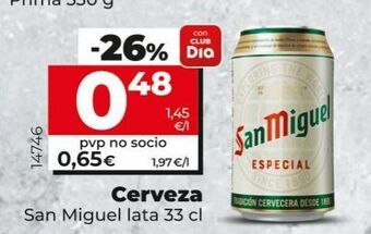 Maxi Dia Cerveza san miguel lata 33cl oferta