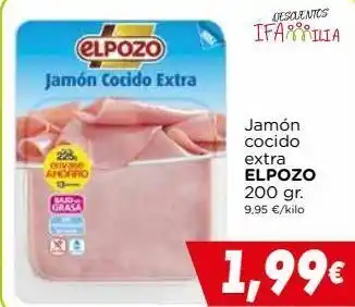 Supermercados Piedra Jamón cocido extra elpozo oferta