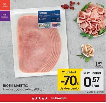 Eroski Jamón cocido extra eroski oferta