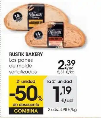 Eroski Los panes de molde the rustik bakery oferta