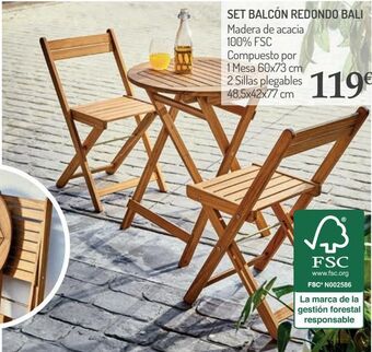 Carrefour Set balcón redondo bali oferta