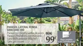 Carrefour Parasol lateral ronda giratorio 300 oferta