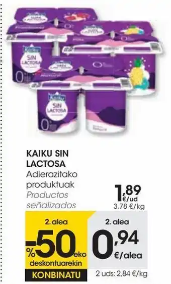 Eroski Productos señalizados kaiku sin lactosa oferta