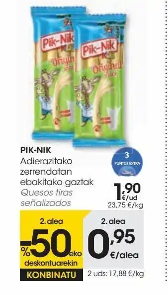 Eroski Queso tiras pik-nik oferta