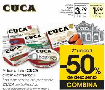Eroski Sardinillas en aceite de oliva cuca oferta