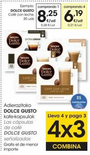 Eroski Café con leche dolce gusto oferta