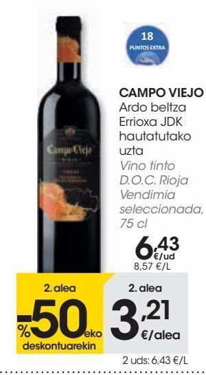 Eroski Vino tinto campo viejo oferta