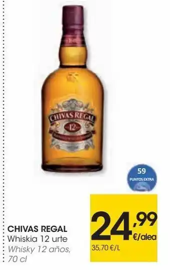 Eroski Whisky 12 años chivas regal oferta