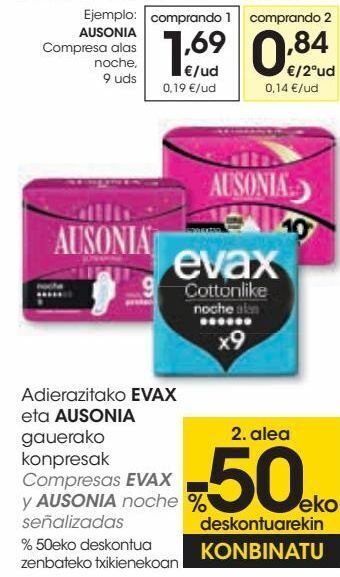 Eroski Compresa alas noche ausonia oferta