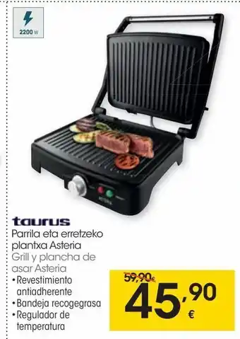 Eroski Grill y plancha de asar asteria taurus oferta