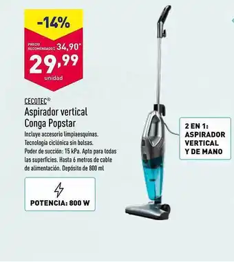 ALDI Aspirador Vertical Conga Popstar oferta