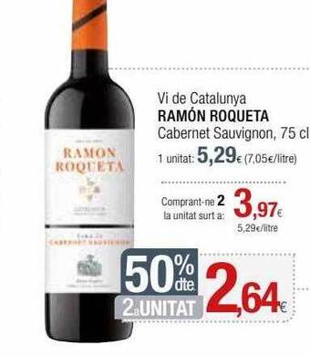 Condis 50% Dte 2a Unitat Vi De Catalunya Ramón Roqueta Cabernet Sauvignon oferta