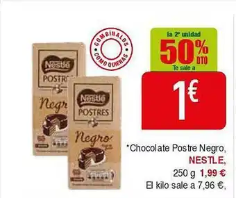 Masymas La 2a Unidad 50% Dto Chocolate Postre Negro Nestlé oferta