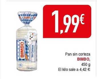 Masymas Pan Sin Corteza Bimbo oferta