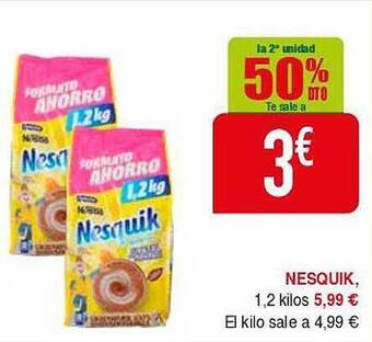 Masymas La 2a Unidad 50% Dto Nesquik oferta