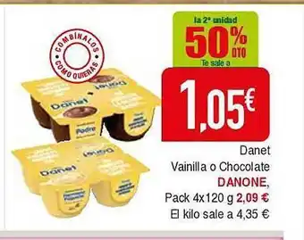 Masymas La 2a Unidad 50% Dto Danet Vainila O Chocolate Danone Pack 4 oferta