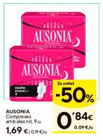 Caprabo Compresas de noche ausonia oferta