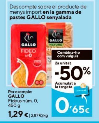 Caprabo Fideos gallo oferta