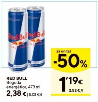 Caprabo Bebida energética red bull oferta