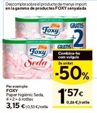 Caprabo Papel higiénico foxy oferta