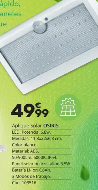 Conforama Aplique solar osiris oferta