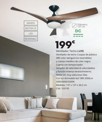 Conforama Ventilador de techo luxe oferta