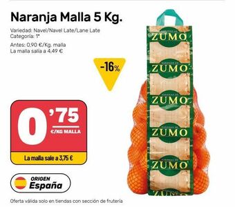 AhorraMas Naranja malla 5 kg oferta