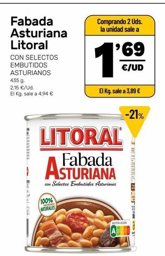 AhorraMas Fabada asturiana litoral oferta