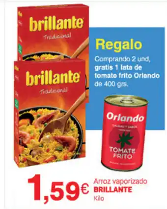 Supermercados Plaza Brillante Arroz vaporizado oferta