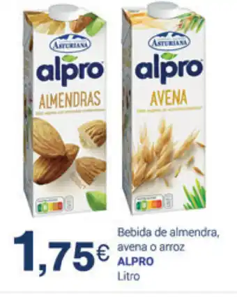 Supermercados Plaza Alpro Bebida de almendra avena o arroz oferta