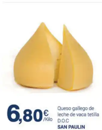 Supermercados Plaza San Paulin Queso gallego de leche de vaca tetilla D.O.C oferta