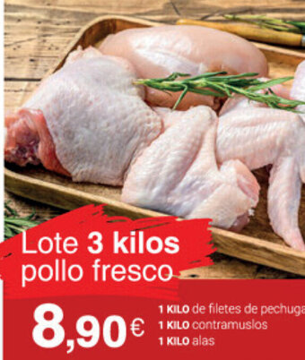 Supermercados Plaza Lote 3 Kilos pollo fresco oferta