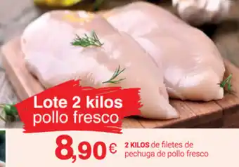 Supermercados Plaza 2Kilos de filetes de pechuga de pollo fresco oferta