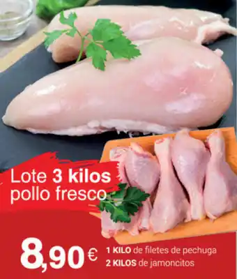 Supermercados Plaza 1Kilo de filetes de pechuga 2 kilos de jamoncitos oferta
