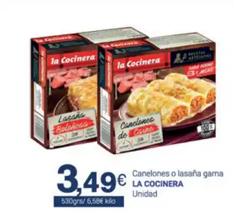 Supermercados Plaza La Cocinera Canelones o lasaña gama 530grs oferta