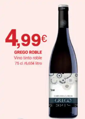 Supermercados Plaza Grego Roble Vino Tinto roble 75cl oferta