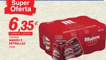 Supermercados Plaza Mahou 5 Estrellas Cerveza 12x330ml oferta