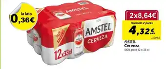 Hiper Usera Amstel Cerveza 100% pack 12 x 33cl oferta