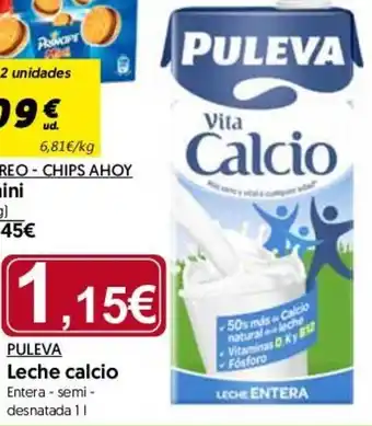 Hiper Usera Puleva Leche calcio Entera semi desnatada 1l oferta