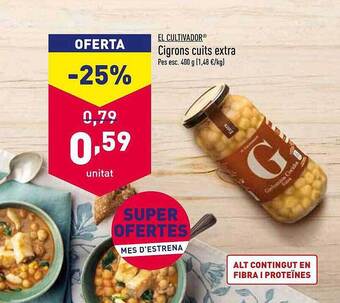 ALDI El Cultivador Cigrons Cuits Extra oferta