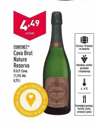 ALDI Fonpinet Cava Brut Nature Reserva oferta
