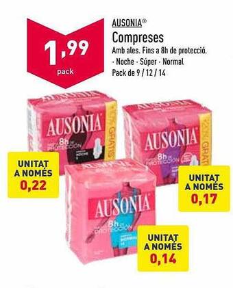 ALDI Ausonia Compreses oferta